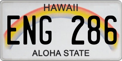 HI license plate ENG286