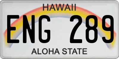 HI license plate ENG289