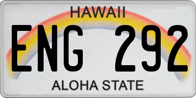 HI license plate ENG292