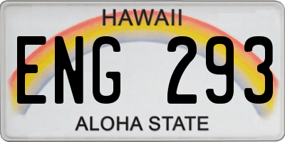 HI license plate ENG293