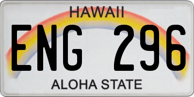 HI license plate ENG296