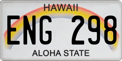 HI license plate ENG298