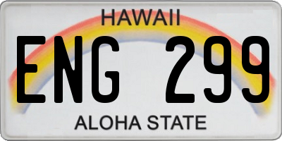 HI license plate ENG299