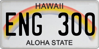 HI license plate ENG300
