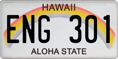 HI license plate ENG301
