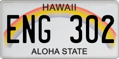 HI license plate ENG302