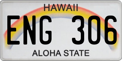HI license plate ENG306