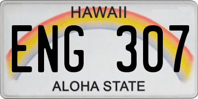 HI license plate ENG307
