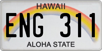 HI license plate ENG311