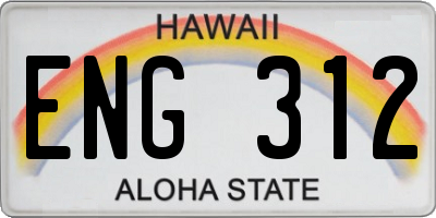 HI license plate ENG312