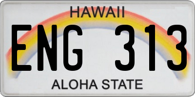 HI license plate ENG313