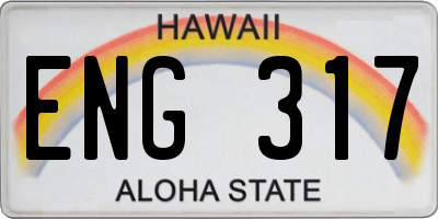 HI license plate ENG317
