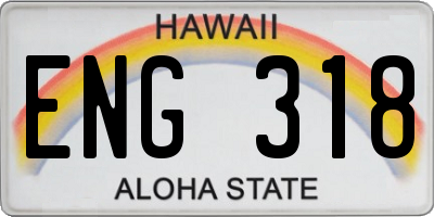 HI license plate ENG318