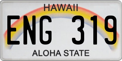 HI license plate ENG319