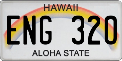 HI license plate ENG320