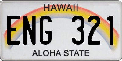 HI license plate ENG321