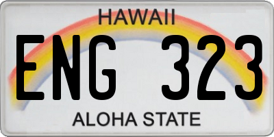 HI license plate ENG323