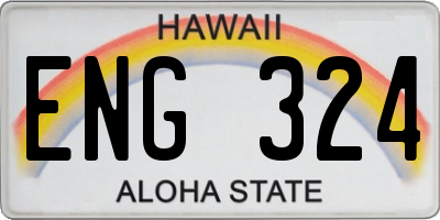 HI license plate ENG324