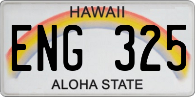 HI license plate ENG325