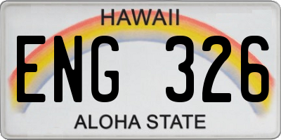 HI license plate ENG326