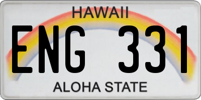 HI license plate ENG331