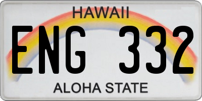 HI license plate ENG332