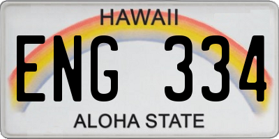 HI license plate ENG334