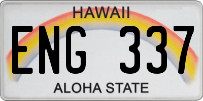 HI license plate ENG337