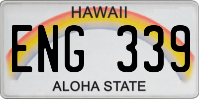 HI license plate ENG339