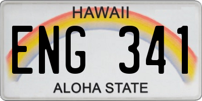 HI license plate ENG341