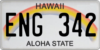 HI license plate ENG342