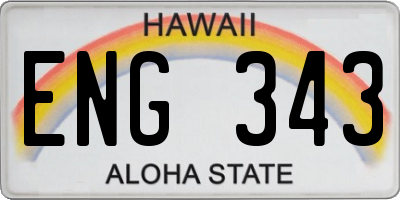 HI license plate ENG343