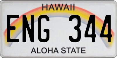 HI license plate ENG344