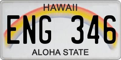 HI license plate ENG346