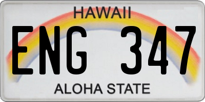 HI license plate ENG347