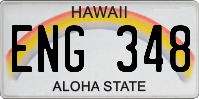 HI license plate ENG348