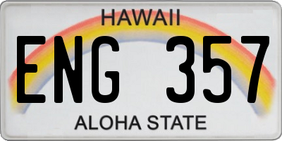 HI license plate ENG357