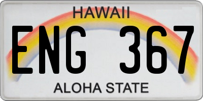 HI license plate ENG367