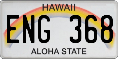 HI license plate ENG368