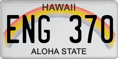 HI license plate ENG370