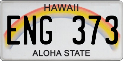 HI license plate ENG373