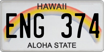 HI license plate ENG374