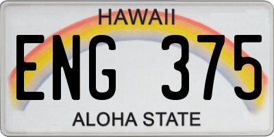HI license plate ENG375