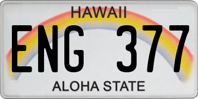 HI license plate ENG377