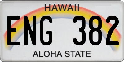 HI license plate ENG382