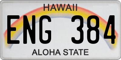 HI license plate ENG384