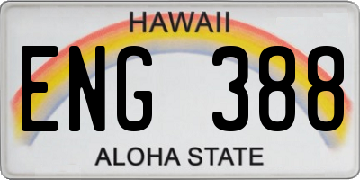 HI license plate ENG388