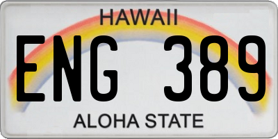 HI license plate ENG389