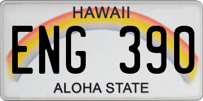 HI license plate ENG390