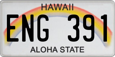 HI license plate ENG391